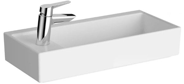 VitrA 7408B003-0052 ArchiPlan Tezgah Üstü Sol Armatür Delikli Lavabo 60cm,Beyaz.